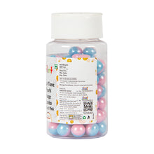 Load image into Gallery viewer, Glint Dual Tone Pearl Balls for Cake Decoration ( 10mm ) ( Blue & Pink ), 75g | Dual Colour Cake Sprinkle For Cake Decoration | 75g