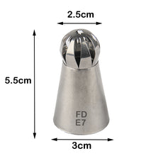 Load image into Gallery viewer, FineDecor Russian Piping Tip, Round Shape Cake Decoration Nozzle Cream Icing Tip Stainless Steel Nozzle Cream Puff Decor Pastry Icing Tool, 1 psc(E7)