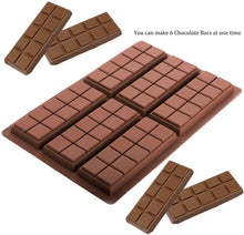 Load image into Gallery viewer, FineDecor Silicone Mould Chocolate Bar Sweet Moulds Candy Mould Jelly Mould Rectangle Baking Silicon Bakeware Mold (6 Cell 10 Section) - FD 3435
