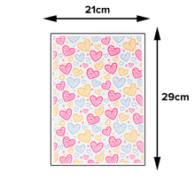Load image into Gallery viewer, FooDecor Proffessionals Printed Edible Wafer Paper Sheets, Cake Decoration Sheet, Love Design Theme Dye Frosting Sheet, Cake Wrap, A4 Size - BV 3039