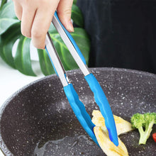 Load image into Gallery viewer, FineDecor Silicone Cooking Tongs Set of 3 (8in, 10in & 13) Kitchen Food Tongs, Stainless Steel Material with Heat Resistant FD 3404