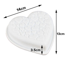 Load image into Gallery viewer, FineDecor Texture Heart Shape Silicone Mousse Cake Mould, Non-stick Heart On Heart Shape Mould Tray for Baking, Frozen Dessert, FD 3179