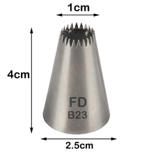 Load image into Gallery viewer, FineDecor Large Piping Tip, Stainless Steel Icing Piping Nozzle Tip, Cake Decorating Tools Cream Puff Decor Pastry Icing Tool for Baker, 1psc (B23)
