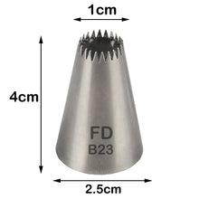 Load image into Gallery viewer, FineDecor Large Piping Tip, Stainless Steel Icing Piping Nozzle Tip, Cake Decorating Tools Cream Puff Decor Pastry Icing Tool for Baker, 1psc (B23)