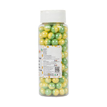 Load image into Gallery viewer, Glint Dual Tone Pearl Balls for Cake Decoration ( 10mm ) ( Yellow & Green ), 150g | Dual Colour Cake Sprinkle For Cake Decoration | 150g