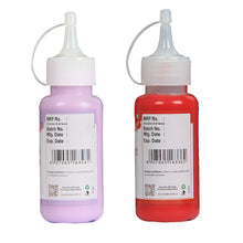 Load image into Gallery viewer, Colourmist Cake Decorating Drip Assorted 100g Each, Pack Of 2 Edible Drips (PASTEL PURPLE ,VIBRANT RED), 100 gm Each