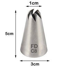 Load image into Gallery viewer, FineDecor Large Piping Tip, Stainless Steel Icing Piping Nozzle Tip, Cake Decorating Tools Cream Puff Decor Pastry Icing Tool for Baker, 1psc (C8)
