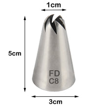 Load image into Gallery viewer, FineDecor Large Piping Tip, Stainless Steel Icing Piping Nozzle Tip, Cake Decorating Tools Cream Puff Decor Pastry Icing Tool for Baker, 1psc (C8)