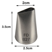 Load image into Gallery viewer, FineDecor Large Piping Tip, Stainless Steel Icing Piping Nozzle Tip, Cake Decorating Tools Cream Puff Decor Pastry Icing Tool for Baker, 1psc (B27)