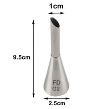 Load image into Gallery viewer, FineDecor Cream Icing Piping Nozzle Tip Stainless Steel Nozzle Cream Puff Decor Pastry Icing Piping Tool, 1 Piece (G2)