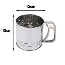 Load image into Gallery viewer, FineDecor Flour Sifter ( Big ), Stainless Steel Sifter for Baking, Double Layers Sifter, Powder Sugar Shaker with Hand Press Design FD 3306