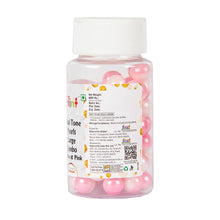 Load image into Gallery viewer, Glint Dual Tone Pearl Balls for Cake Decoration ( 10mm ) ( White & Pink ), 75g | Dual Colour Cake Sprinkle For Cake Decoration | 75g