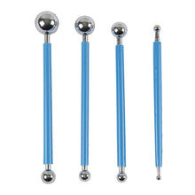 Load image into Gallery viewer, FineDecor 4pcs Sculpture Modeling Tools, Dotting Sculpting Modeling Tools Set, Double-Ended Metal Ball, Sugar Craft Ball Tool - FD 2937