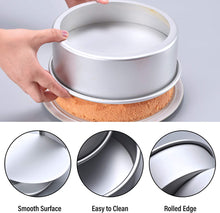 Load image into Gallery viewer, FineDecor Premium Aluminium Cake Pan/Mould Removable Bottom, Round Shape (8 inch diameter * 3 inch height), FD 3025