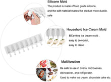Load image into Gallery viewer, FineDecor Premium Silicone Cakesicle Mould Popsicle Easy Ice Cream Bar Mould, 8 Cavity (White), FD 3193