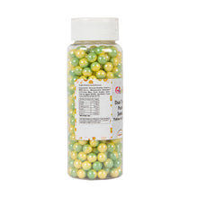 Load image into Gallery viewer, Glint Dual Tone Pearl Balls for Cake Decoration ( 7mm ) ( Yellow &amp; Green ), 150g | Dual Colour Cake Sprinkle For Cake Decoration | 150g
