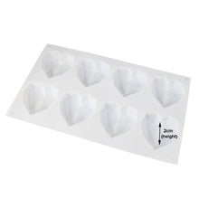 Load image into Gallery viewer, FineDecor Diamond Heart Shape Silicone Mousse Cake Mould for Chocolate Bombs, Non-stick Mould Tray for Valentine, Desserts, FD 3165 (8 Cavity)
