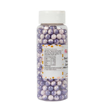 Load image into Gallery viewer, Glint Dual Tone Pearl Balls for Cake Decoration ( 7mm ) ( White & Purple ), 150g | Dual Colour Cake Sprinkle For Cake Decoration | 150g