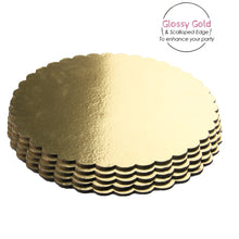 Load image into Gallery viewer, FineDecor Gold Cake Board 10 INCH Round Cardboard (5 Pieces), Cardboard Round Cake Circle Base, 10 Inches Diameter (Gold)