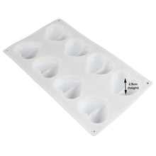 Load image into Gallery viewer, FineDecor Diamond Heart Shape Silicone Mousse Cake Mould, Non-stick Heart Shaped Mould Tray for Baking, Dessert, Biscuit and Soap, FD 3167 (8 Cavity)