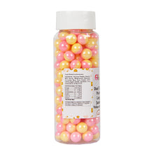 Load image into Gallery viewer, Glint Dual Tone Pearl Balls for Cake Decoration ( 10mm ) ( Yellow &amp; Pink ), 150g | Dual Colour Cake Sprinkle For Cake Decoration | 150g
