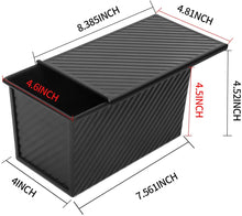 Load image into Gallery viewer, FineDecor Premium Nonstick Carbon Steel Bread Mould, Loaf Pan, Bread Pan, Toast Mould, Bread Tin with Cover Bakeware (Black) for 450 gm, (FD - 3040)