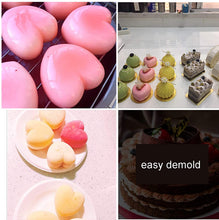 Load image into Gallery viewer, FineDecor Heart Shape Silicone Mousse Cake Mould, 3D Mould Tray for Candy Pastry Chocolate Truffle Cupcake Jello Cookie Pudding FD 3164 (15 Cavity)