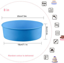 Load image into Gallery viewer, FineDecor Round Silicone Non Stick Cake Pan, Bread and Loaf Tins, Moulds Pan for Cakes,Loaves, Breads, Pie, Pancakes, Pizza and Lasagna (FD 3187)