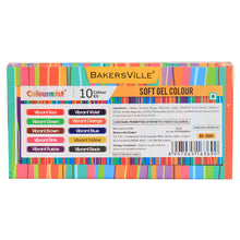 Load image into Gallery viewer, Colormist Soft Gel Vibrant Food Color Set Assorted 10g each, Pack of 10 (Red,Violet,Green,Orange,Brown,Blue,Pink,Yellow,Purple,Black) - BV 3045