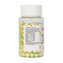 Load image into Gallery viewer, Glint Dual Tone Pearl Balls for Cake Decoration ( 7mm ) ( Yellow & Green ), 75g | Dual Colour Cake Sprinkle For Cake Decoration | 75g