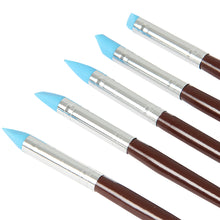 Load image into Gallery viewer, FineDecor Silicone Modeling Tool set (5 Pcs), Fondant / Gumpaste Tool Rubber Tip Silicon Brushes Pottery Clay Pen Shaping Carving Tools - FD 3002