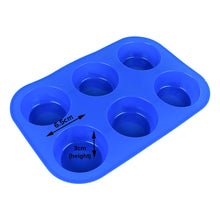 Load image into Gallery viewer, FineDecor 6 Cup Muffin Silicone Mould, Non-Stick Baking Silicone Mould, Easy to Clean and Perfect for Making Jumbo Muffins Cup Cake 6 CAVITY FD 2404