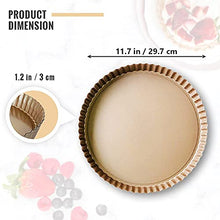 Load image into Gallery viewer, FineDecor Bakeware Large Pie Dish Tart Pan with Removable Bottom, Carbon Steel, 11.7 inch / 30 cm, Golden (FD 3316)