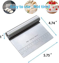 Load image into Gallery viewer, FineDecor Dough Pastry Scraper/Cutter/Chopper Stainless Steel with Measuring Scale Multipurpose Pastry Bread Separator Scale Knife (FD 3289)