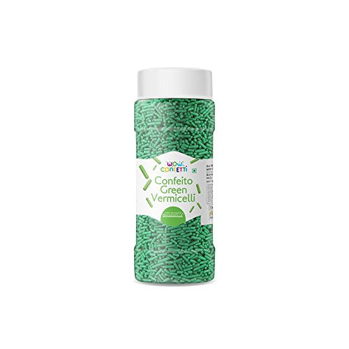 Wow Confetti Confeito Green Vermicelli (Sprinkles), 125 g