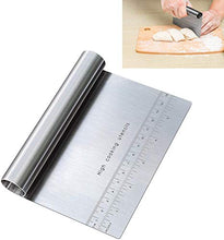 Load image into Gallery viewer, FineDecor Dough Pastry Scraper/Cutter/Chopper Stainless Steel with Measuring Scale Multipurpose Pastry Bread Separator Scale Knife (FD 3289)