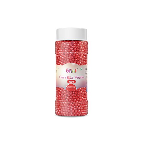 Glint Glamour Pearl Balls (4mm) (Red), 75g