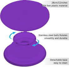 Load image into Gallery viewer, FineDecor Non Slip Plastic Cake Server 28 cm, 360° Degree Rotating Cake Turntable, Cake Decorating Stand, Cake Stand for Icing(Purple), FD 3299