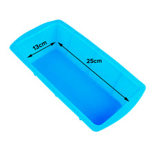 Load image into Gallery viewer, FineDecor Silicone Fruit Cake Bakeware Pan Mould, Bread/ Loaf/ Quiche/ Lasagna/ Pot Pies Non Stick Silicone Mould, Blue, 22x7x5.5cm - FD 3182
