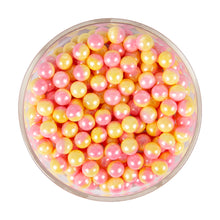 Load image into Gallery viewer, Glint Dual Tone Pearl Balls for Cake Decoration ( 7mm ) ( Yellow & Pink ), 75g | Dual Colour Cake Sprinkle For Cake Decoration | 75g