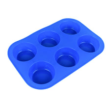 Load image into Gallery viewer, FineDecor 6 Cup Muffin Silicone Mould, Non-Stick Baking Silicone Mould, Easy to Clean and Perfect for Making Jumbo Muffins Cup Cake 6 CAVITY FD 2404