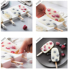 Load image into Gallery viewer, FineDecor Premium Silicone Cakesicle Mould Popsicle Easy Ice Cream Bar Mould, 4 Cavity (White), FD 3192