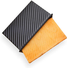 Load image into Gallery viewer, FineDecor Premium Nonstick Carbon Steel Bread Mould, Loaf Pan, Bread Pan, Toast Mould, Bread Tin with Cover Bakeware (Black) for 450 gm, (FD - 3040)