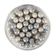 Load image into Gallery viewer, Glint Dual Tone Pearl Balls for Cake Decoration ( 10mm ) ( White & Grey ), 150g | Dual Colour Cake Sprinkle For Cake Decoration | 150g