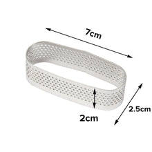 Load image into Gallery viewer, FineDecor Perforated Oval Shape Tart Ring - Stainless Steel Tart Ring for Baking 3 Pieces Set ( 2.5 * 1 in, 3 * 1.5 in, 3.5 * 2.5 in ) - FD 3308