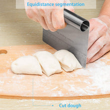 Load image into Gallery viewer, FineDecor Dough Pastry Scraper/Chopper Stainless Steel Mirror Polished with Measuring Scale (22 cm) Pastry Bread Separator Scale Knife (FD 3288)