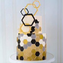 Load image into Gallery viewer, FineDecor Hexagon Cookie Cutter / Fondant Cutter & Embosser - Geometric Cutter Set, Football Cake Fondant Cutter, FD 3363