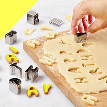 Load image into Gallery viewer, FineDecor Alphabet Letter Mold Tools | Stainless Steel Cookie Cutters  for Fondant Biscuit, Cake, Fruit, Vegetables, or Dough Cut (26 Pcs) - FD 2934