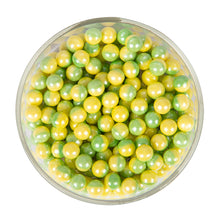 Load image into Gallery viewer, Glint Dual Tone Pearl Balls for Cake Decoration ( 7mm ) ( Yellow &amp; Green ), 75g | Dual Colour Cake Sprinkle For Cake Decoration | 75g
