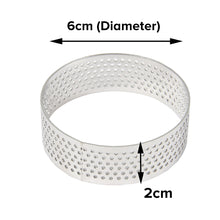 Load image into Gallery viewer, FineDecor Perforated Round Shape Tart Ring - Stainless Steel Tart Ring for Baking - Cake Mousse Ring Mold - 3 Pieces Set ( 2.5", 3", 4" ) - FD 3309